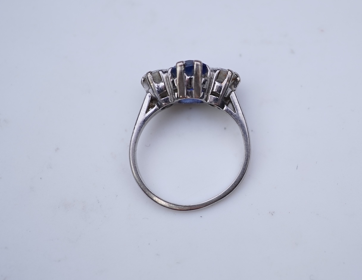 A sapphire and diamond ring